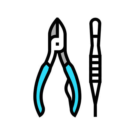 tools nail doctor color icon vector. tools nail doctor sign. isolated symbol illustrationのイラスト素材