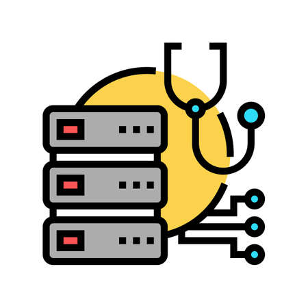 server technology repair color icon vector. server technology repair sign. isolated symbol illustrationのイラスト素材