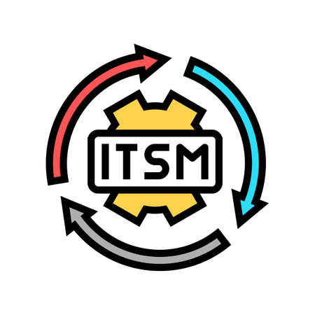 it service management color icon vector. it service management sign. isolated symbol illustrationのイラスト素材