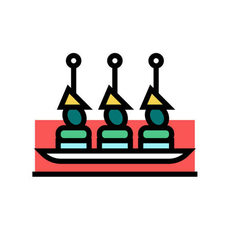 canapes snack color icon vector. canapes snack sign. isolated symbol illustrationのイラスト素材