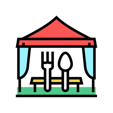 outdoor catering buffet color icon vector. outdoor catering buffet sign. isolated symbol illustrationのイラスト素材