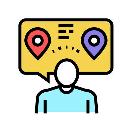 manager speak about delivery color icon vector. manager speak about delivery sign. isolated symbol illustrationのイラスト素材