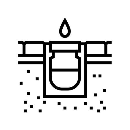 drainage system road line icon vector. drainage system road sign. isolated contour symbol black illustrationのイラスト素材