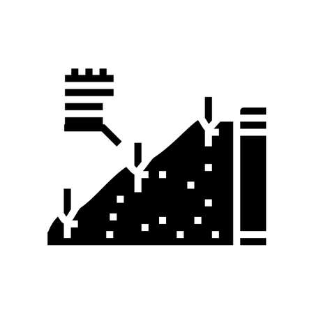 strengthening of road slopes glyph icon vector. strengthening of road slopes sign. isolated contour symbol black illustrationのイラスト素材