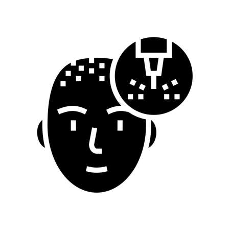 hair extension laser glyph icon vector. hair extension laser sign. isolated contour symbol black illustrationのイラスト素材