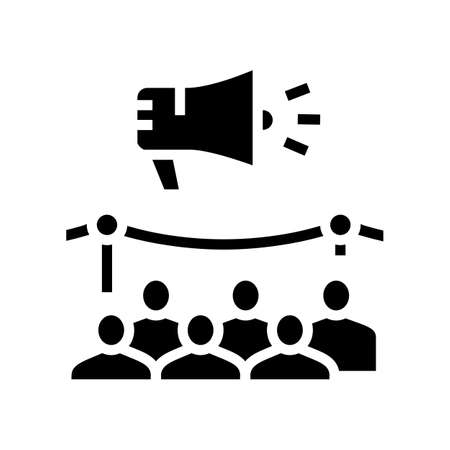 event introduction glyph icon vector. event introduction sign. isolated contour symbol black illustrationのイラスト素材