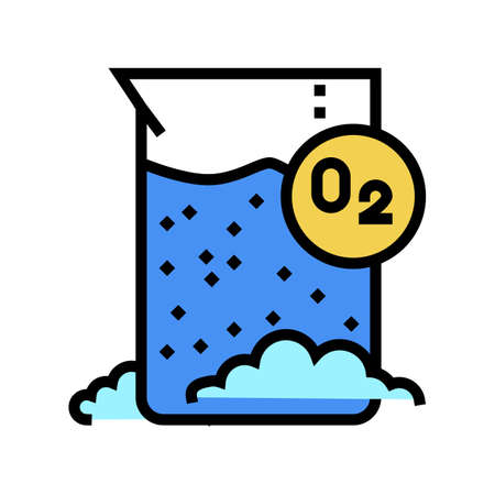 chemical reaction on oxygen color icon vector. chemical reaction on oxygen sign. isolated symbol illustrationのイラスト素材