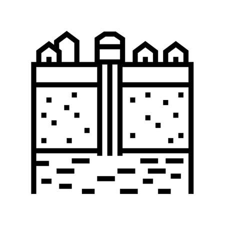 groundwater extraction line icon vector. groundwater extraction sign. isolated contour symbol black illustrationのイラスト素材