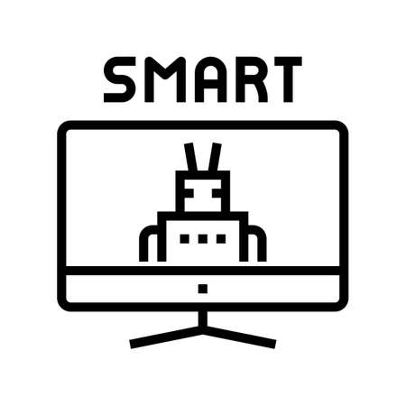 smart monitor line icon vector. smart monitor sign. isolated contour symbol black illustrationのイラスト素材