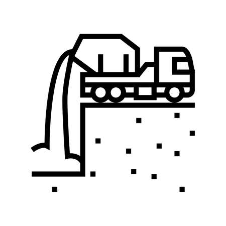pouring foundation line icon vector. pouring foundation sign. isolated contour symbol black illustrationのイラスト素材