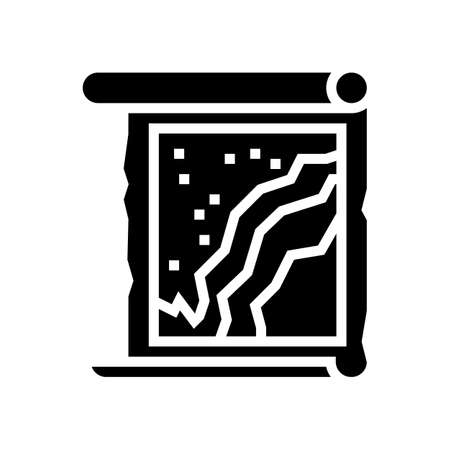 map roll glyph icon vector. map roll sign. isolated contour symbol black illustrationのイラスト素材