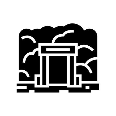 mine entry glyph icon vector. mine entry sign. isolated contour symbol black illustrationのイラスト素材