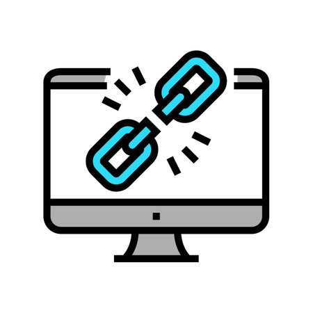 link disconnected color icon vector. link disconnected sign. isolated symbol illustrationのイラスト素材
