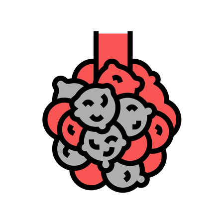 bronchiectasis lungs disease color icon vector. bronchiectasis lungs disease sign. isolated symbol illustrationのイラスト素材