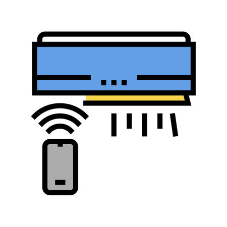air conditioning, climate control system color icon vector. air conditioning, climate control system sign. isolated symbol illustrationのイラスト素材