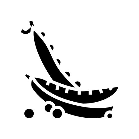 vegetable peas glyph icon vector. vegetable peas sign. isolated contour symbol black illustrationのイラスト素材