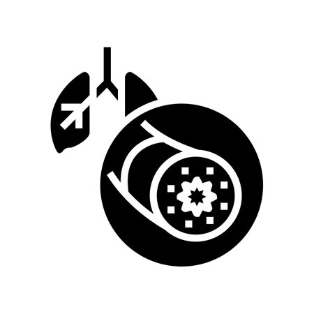 asthma of adult human glyph icon vector. asthma of adult human sign. isolated contour symbol black illustrationのイラスト素材