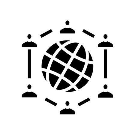 global communication glyph icon vector. global communication sign. isolated contour symbol black illustrationのイラスト素材