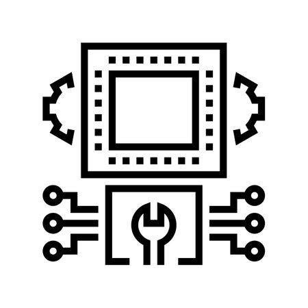 engineering system line icon vector. engineering system sign. isolated contour symbol black illustrationのイラスト素材
