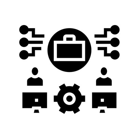 work system glyph icon vector. work system sign. isolated contour symbol black illustrationのイラスト素材