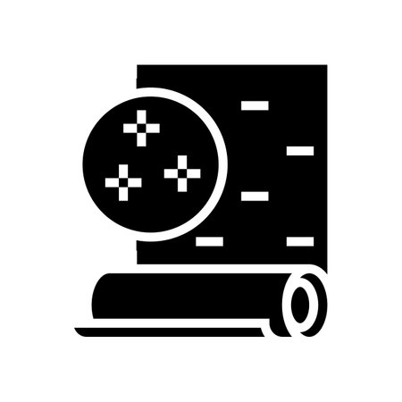 vinyl wallpaper glyph icon vector. vinyl wallpaper sign. isolated contour symbol black illustrationのイラスト素材