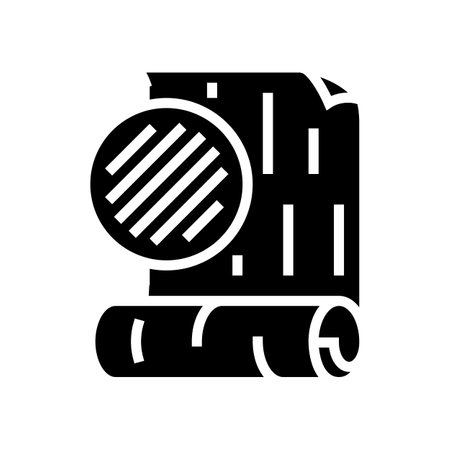 textile wallpaper glyph icon vector. textile wallpaper sign. isolated contour symbol black illustrationのイラスト素材