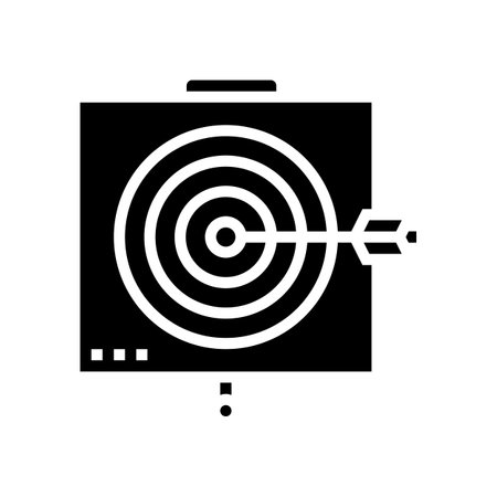 arrow on target glyph icon vector. arrow on target sign. isolated contour symbol black illustrationのイラスト素材