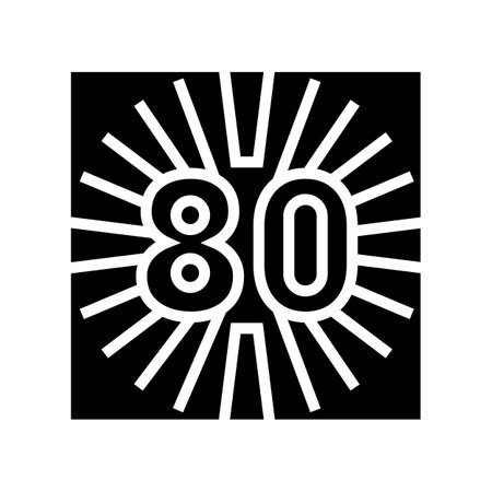 80s nostalgia glyph icon vector. 80s nostalgia sign. isolated contour symbol black illustrationのイラスト素材