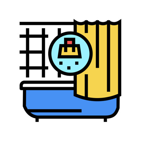 bathroom cleaning color icon vector. bathroom cleaning sign. isolated symbol illustrationのイラスト素材