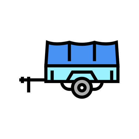 transportation trailer color icon vector. transportation trailer sign. isolated symbol illustrationのイラスト素材