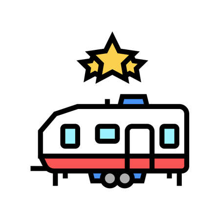 celebrity trailer color icon vector. celebrity trailer sign. isolated symbol illustrationのイラスト素材