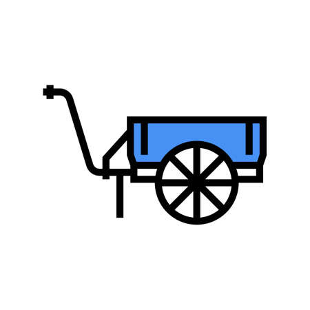 farm cart color icon vector. farm cart sign. isolated symbol illustrationのイラスト素材