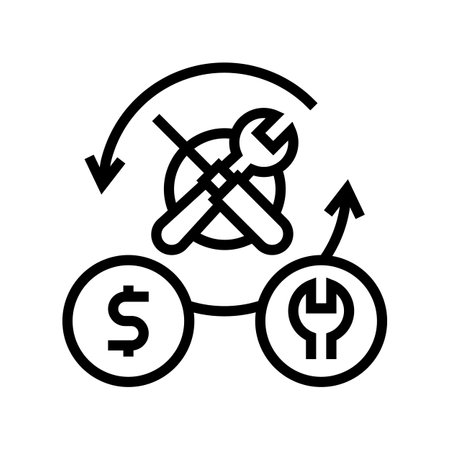 tools and service repair line icon vector. tools and service repair sign. isolated contour symbol black illustrationのイラスト素材