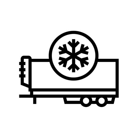 refrigerator trailer line icon vector. refrigerator trailer sign. isolated contour symbol black illustrationのイラスト素材