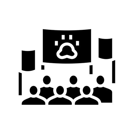 demonstration for free animal glyph icon vector. demonstration for free animal sign. isolated contour symbol black illustrationのイラスト素材