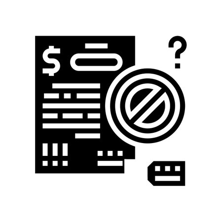 refuse loan glyph icon vector. refuse loan sign. isolated contour symbol black illustrationのイラスト素材