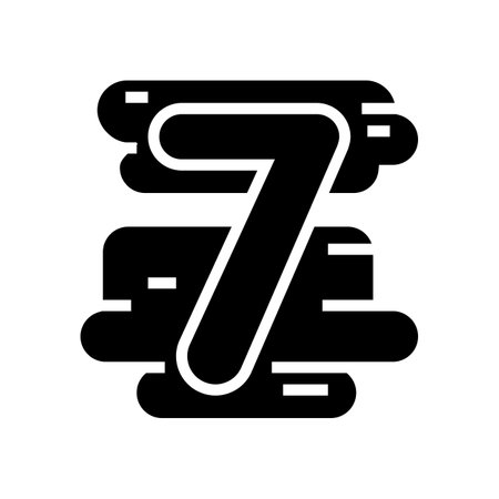 seven number glyph icon vector. seven number sign. isolated contour symbol black illustrationのイラスト素材
