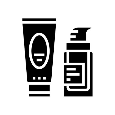 cream cosmetics packages glyph icon vector. cream cosmetics packages sign. isolated contour symbol black illustrationのイラスト素材
