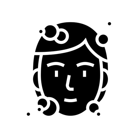 washing face glyph icon vector. washing face sign. isolated contour symbol black illustrationのイラスト素材