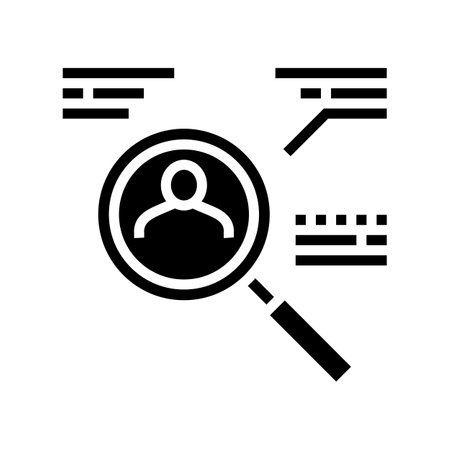 candidate research glyph icon vector. candidate research sign. isolated contour symbol black illustrationのイラスト素材