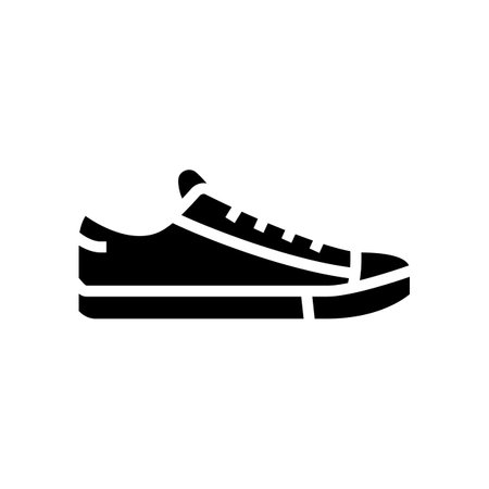 sneakers shoe glyph icon vector. sneakers shoe sign. isolated contour symbol black illustrationのイラスト素材