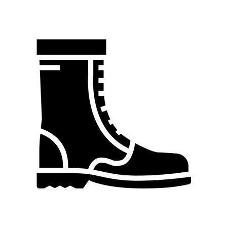 boot factory product glyph icon vector. boot factory product sign. isolated contour symbol black illustrationのイラスト素材
