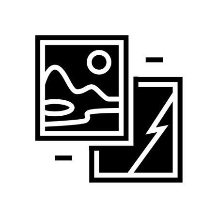 paintings museum exhibit glyph icon vector. paintings museum exhibit sign. isolated contour symbol black illustrationのイラスト素材