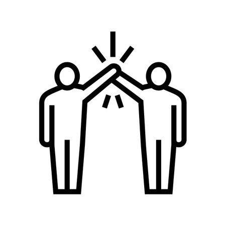 colleagues greeting line icon vector. colleagues greeting sign. isolated contour symbol black illustrationのイラスト素材