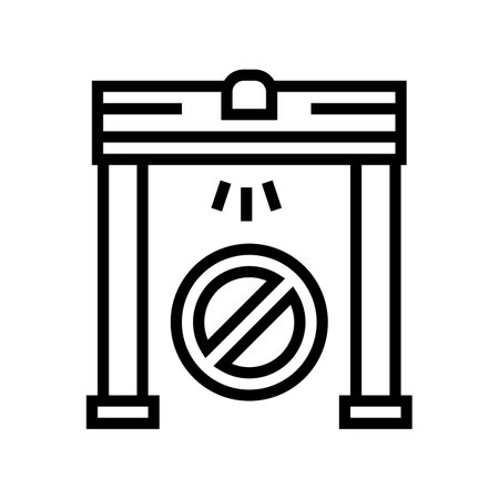 metal detector frame line icon vector. metal detector frame sign. isolated contour symbol black illustrationのイラスト素材