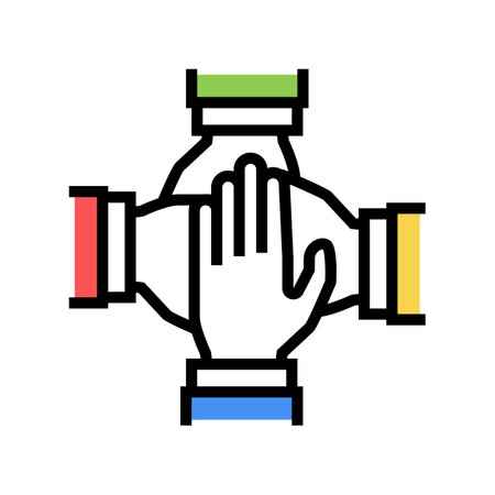teamwork handshake color icon vector. teamwork handshake sign. isolated symbol illustrationのイラスト素材