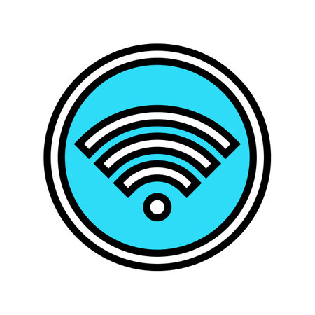 internet wifi sign color icon vector. internet wifi sign sign. isolated symbol illustrationのイラスト素材