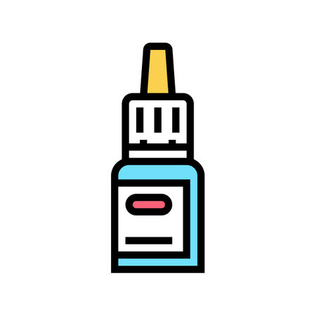 medicine drops bottle color icon vector. medicine drops bottle sign. isolated symbol illustrationのイラスト素材