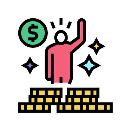 winner lotto color icon vector. winner lotto sign. isolated symbol illustrationのイラスト素材
