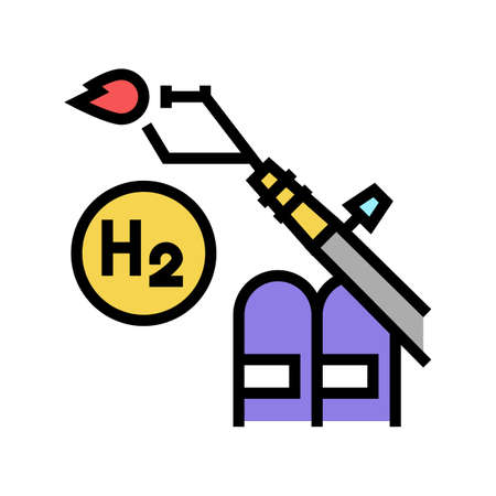 use in welding hydrogen color icon vector. use in welding hydrogen sign. isolated symbol illustrationのイラスト素材